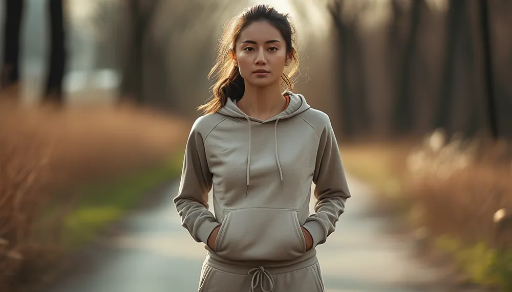 Woman taking a relaxing walk outdoors